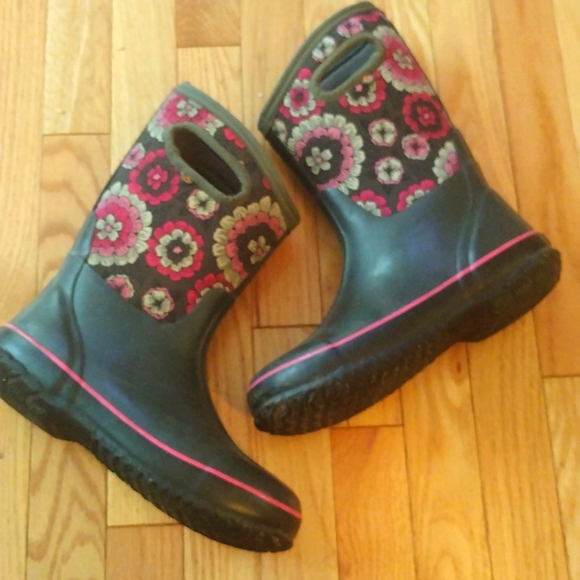 -Bogs classic pansies rubber insulated mid calf boots - Picture 1 of 8